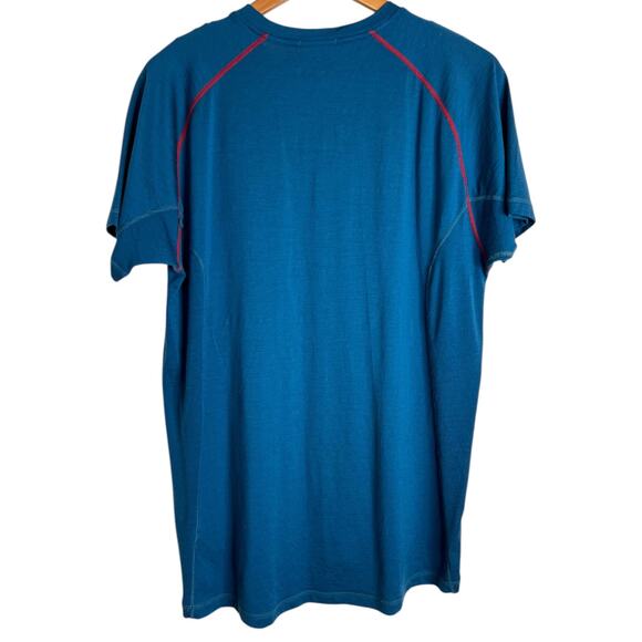 SMARTWOOL Merino Wool Tee Blue Performance Base Layer T-Shirt Men’s Large - Picture 3 of 8